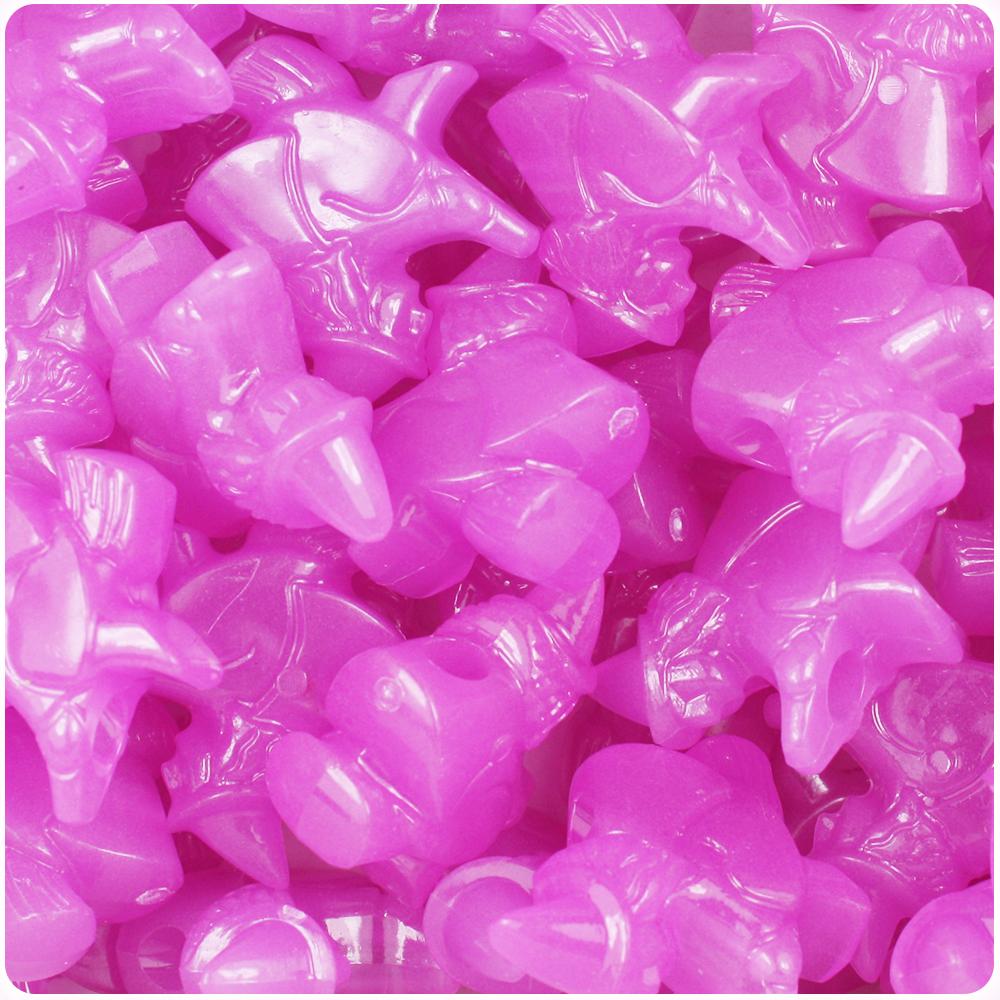 Purple Glow 24mm Witch Pony Beads (8pcs)