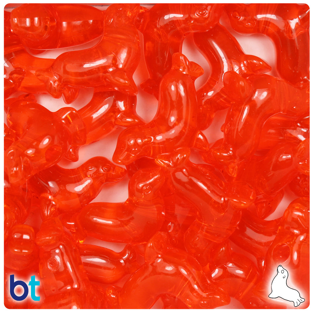 Hyacinth Transparent 24mm Seal Pony Beads (24pcs)