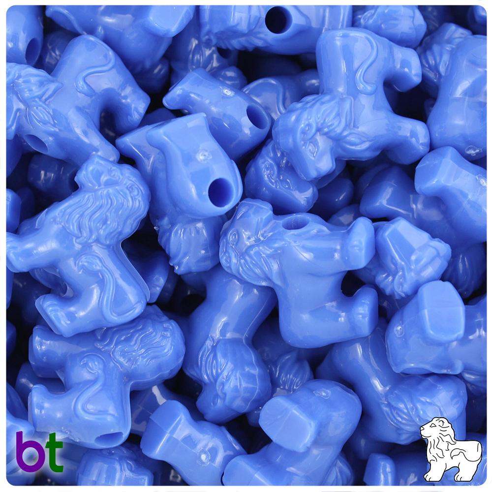 Periwinkle Opaque 22mm Lion Pony Beads (8pcs)