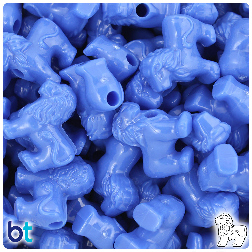 Periwinkle Opaque 22mm Lion Pony Beads (24pcs)