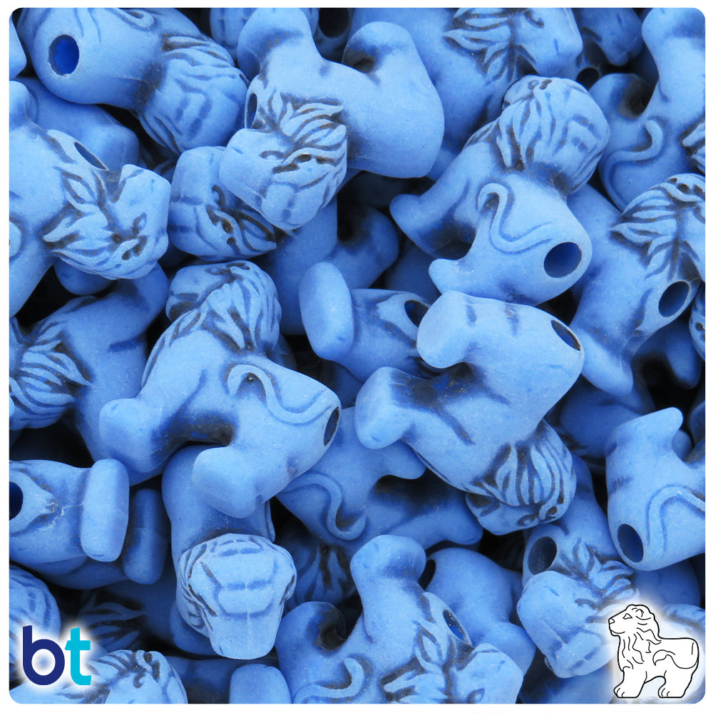 Periwinkle Antique 22mm Lion Pony Beads (24pcs)