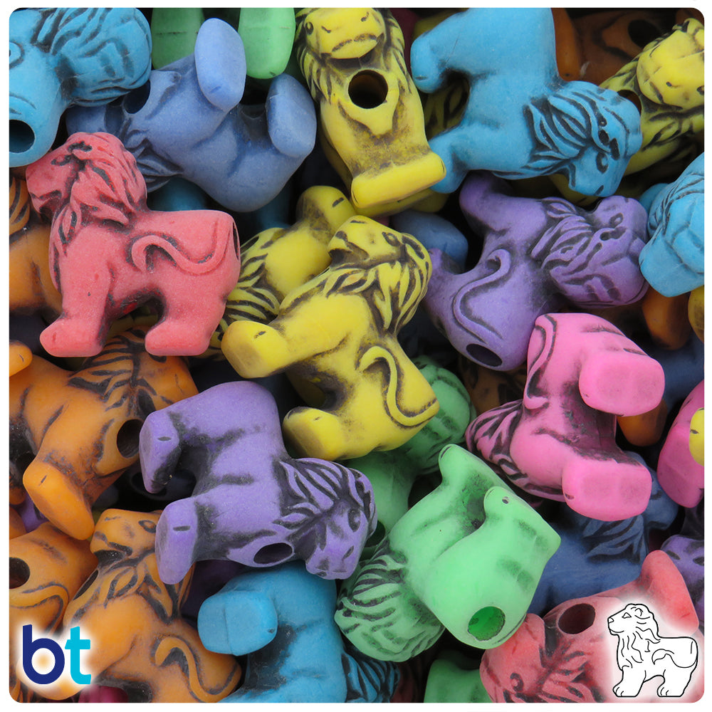 Circus Mix Antique 22mm Lion Pony Beads (24pcs)