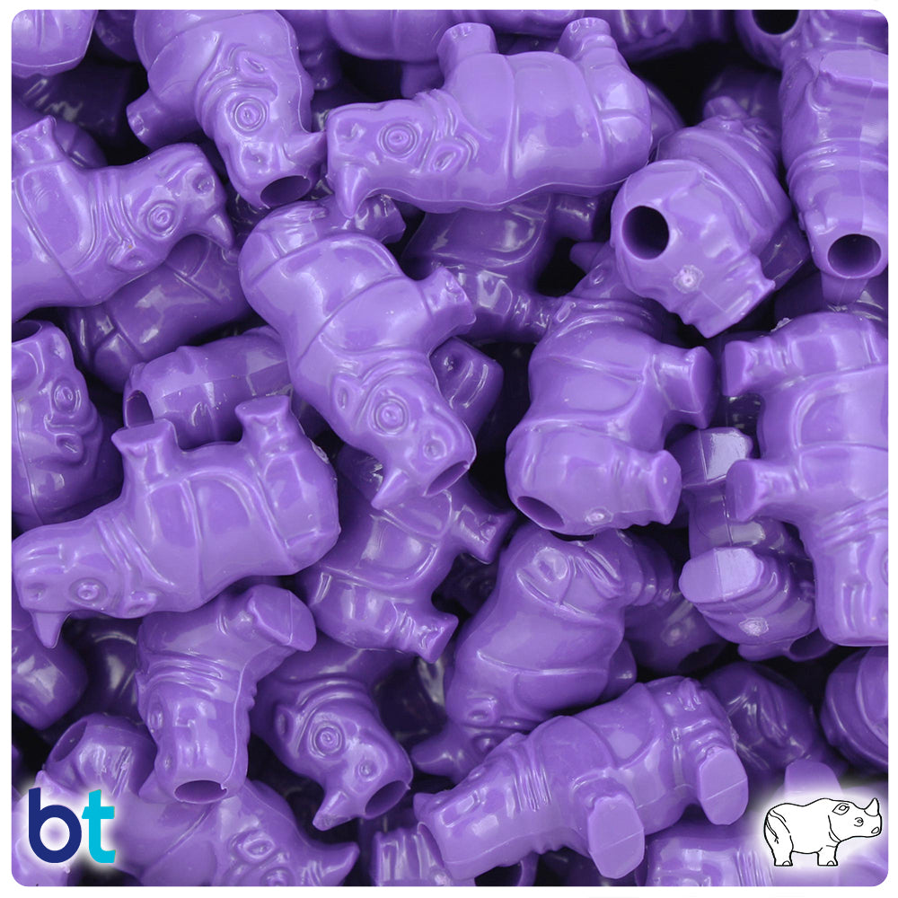 Dark Lilac Opaque 25mm Rhino Pony Beads (24pcs)