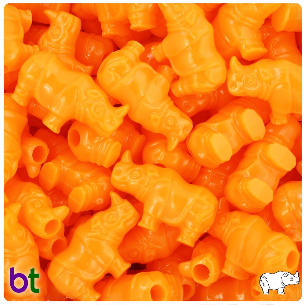 Orange Opaque 25mm Rhino Pony Beads (8pcs)