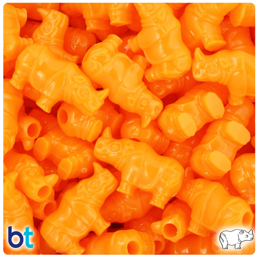 Orange Opaque 25mm Rhino Pony Beads (24pcs)