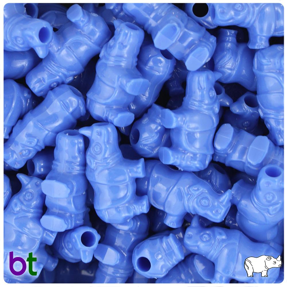 Periwinkle Opaque 25mm Rhino Pony Beads (8pcs)
