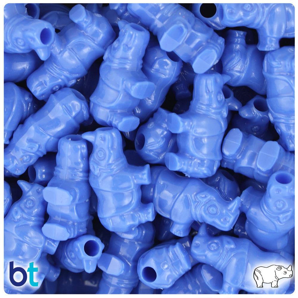 Periwinkle Opaque 25mm Rhino Pony Beads (24pcs)