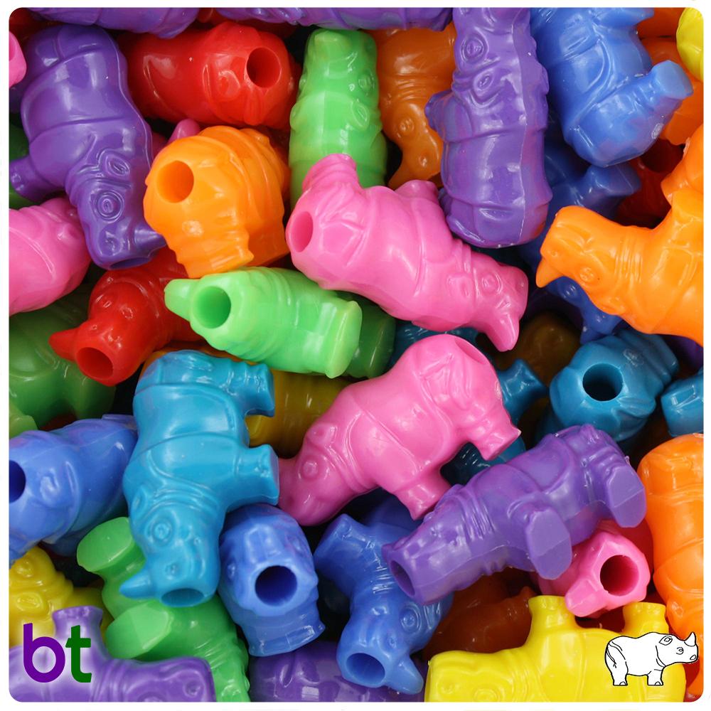 Circus Opaque Mix 25mm Rhino Pony Beads (8pcs)