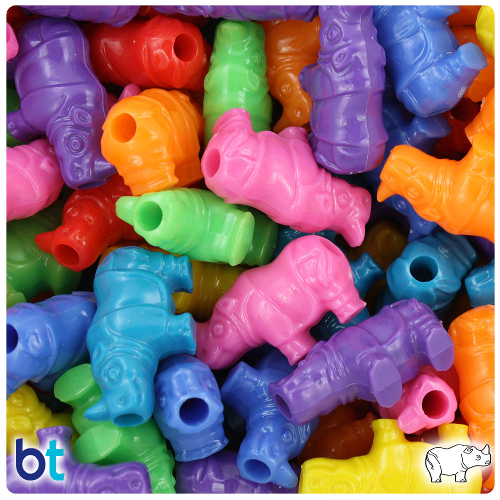 Circus Mix Opaque 25mm Rhino Pony Beads (24pcs)