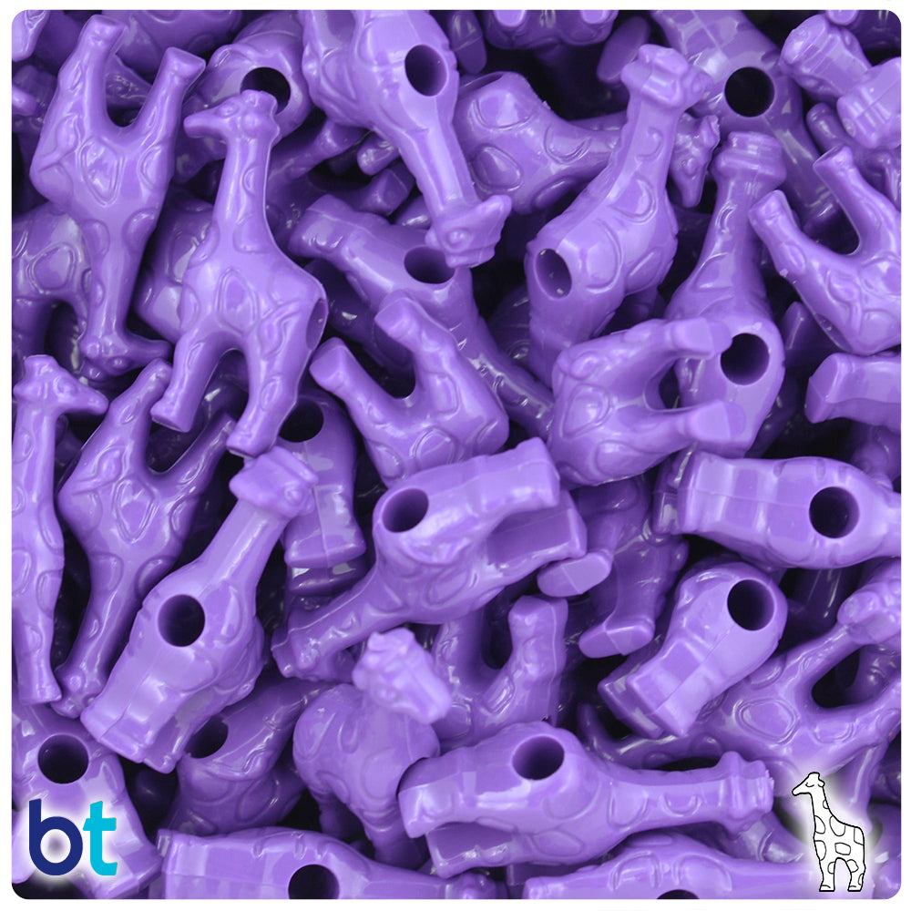 Dark Lilac Opaque 26mm Giraffe Pony Beads (24pcs)