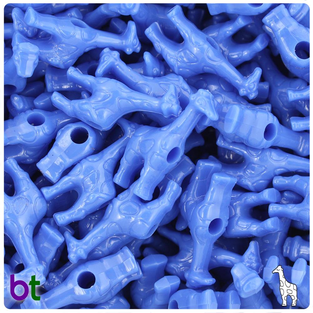 Periwinkle Opaque 26mm Giraffe Pony Beads (8pcs)