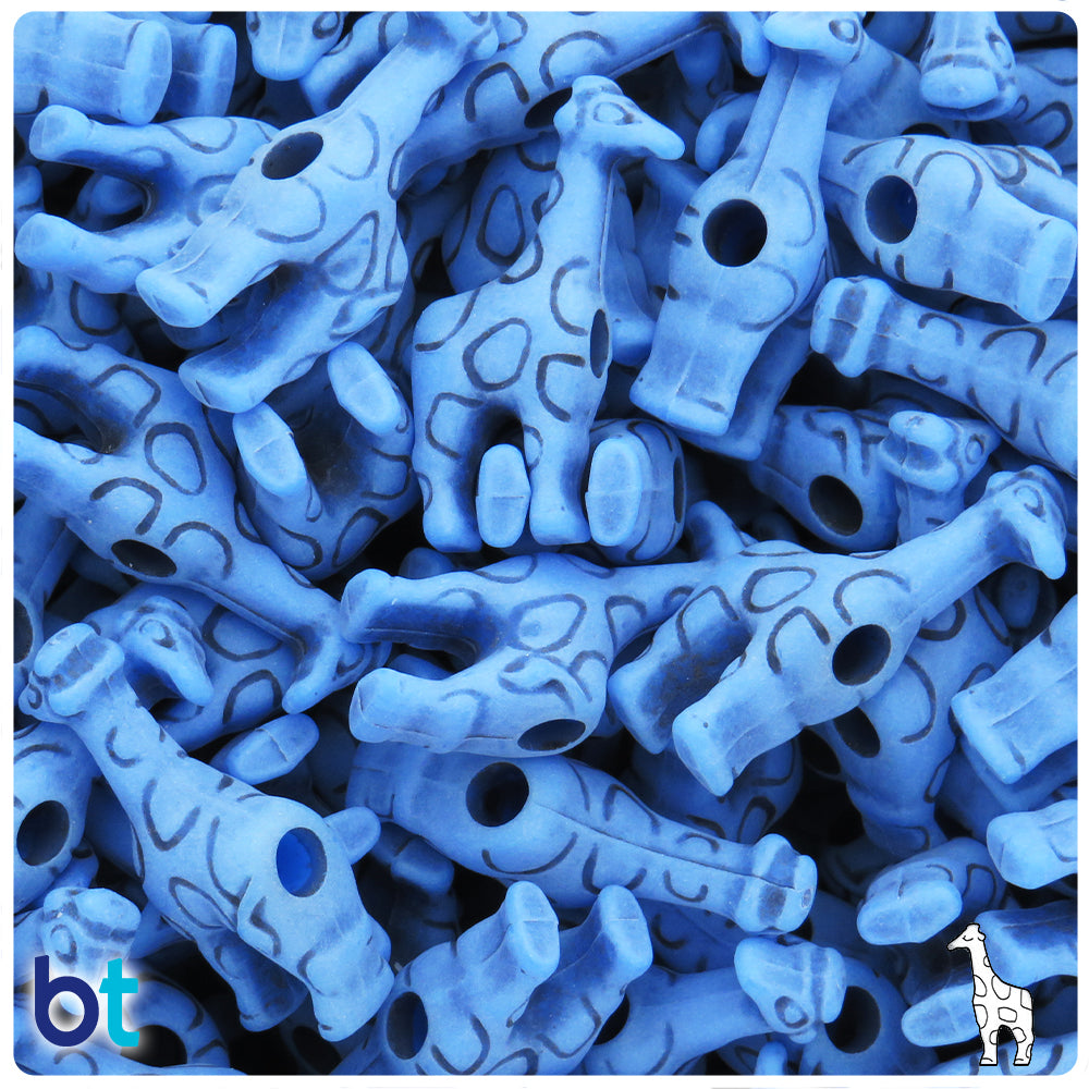 Periwinkle Antique 26mm Giraffe Pony Beads (8pcs)