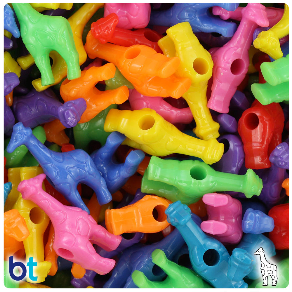 Circus Mix Opaque 26mm Giraffe Pony Beads (24pcs)