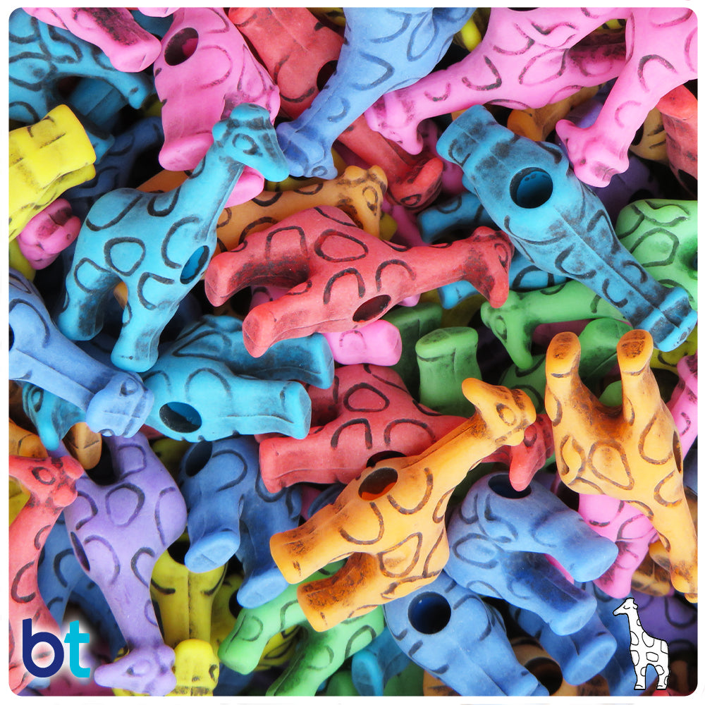 Circus Antique Mix 26mm Giraffe Pony Beads (8pcs)