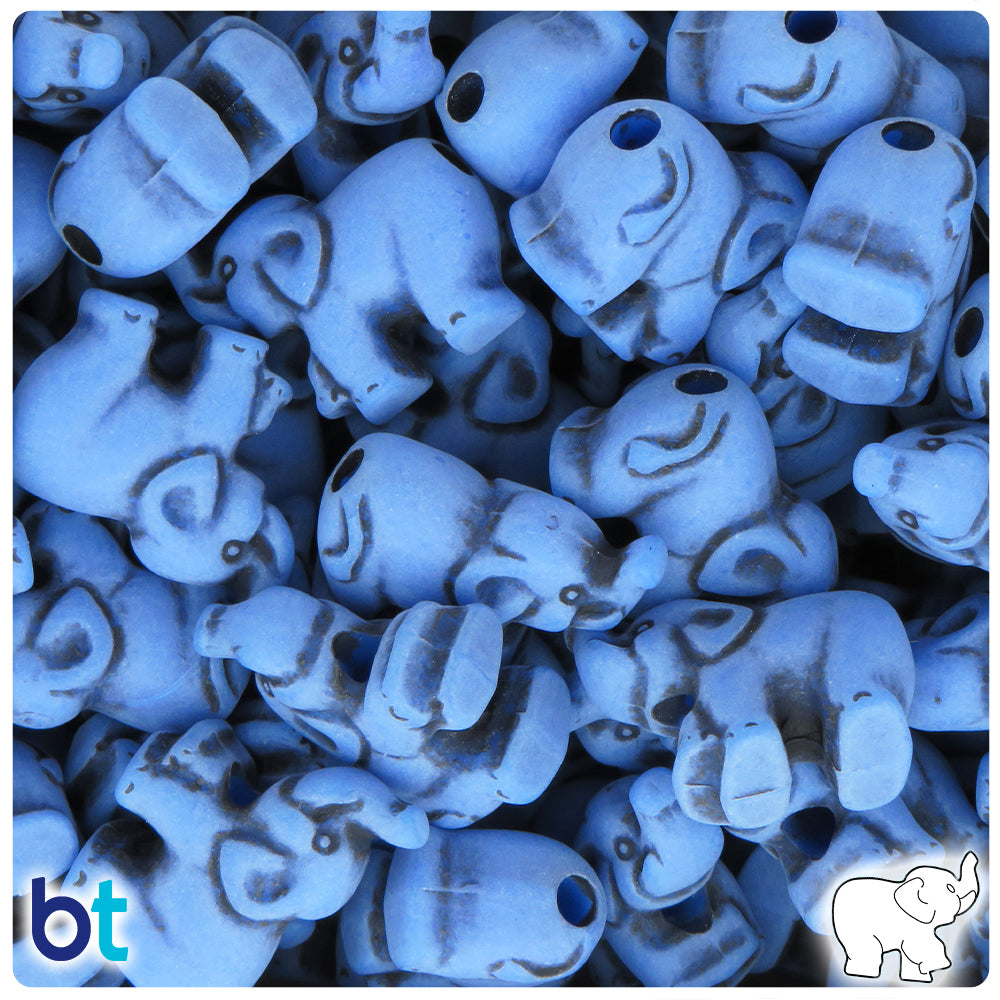 Periwinkle Antique 25mm Elephant Pony Beads (24pcs)