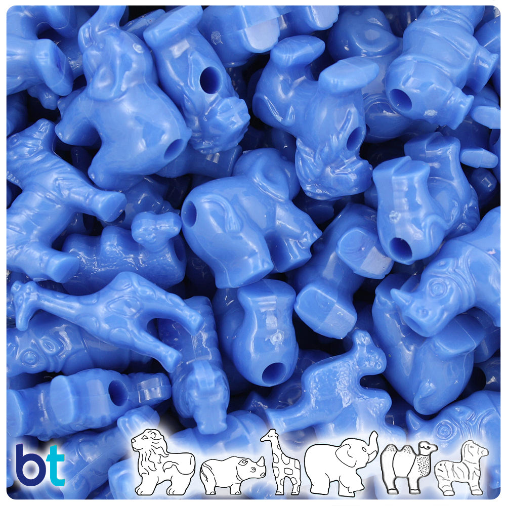 Periwinkle Opaque Safari Animal Pony Beads (2oz)