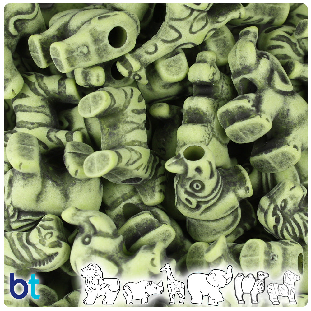 Kiwi Antique Safari Animal Pony Beads (2oz)