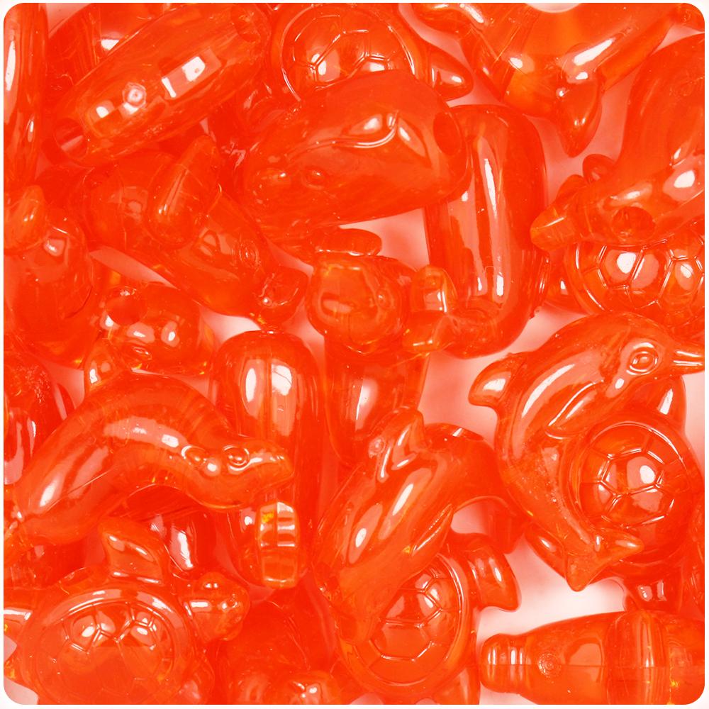 Hyacinth Transparent Marine Life Pony Beads (8pcs)