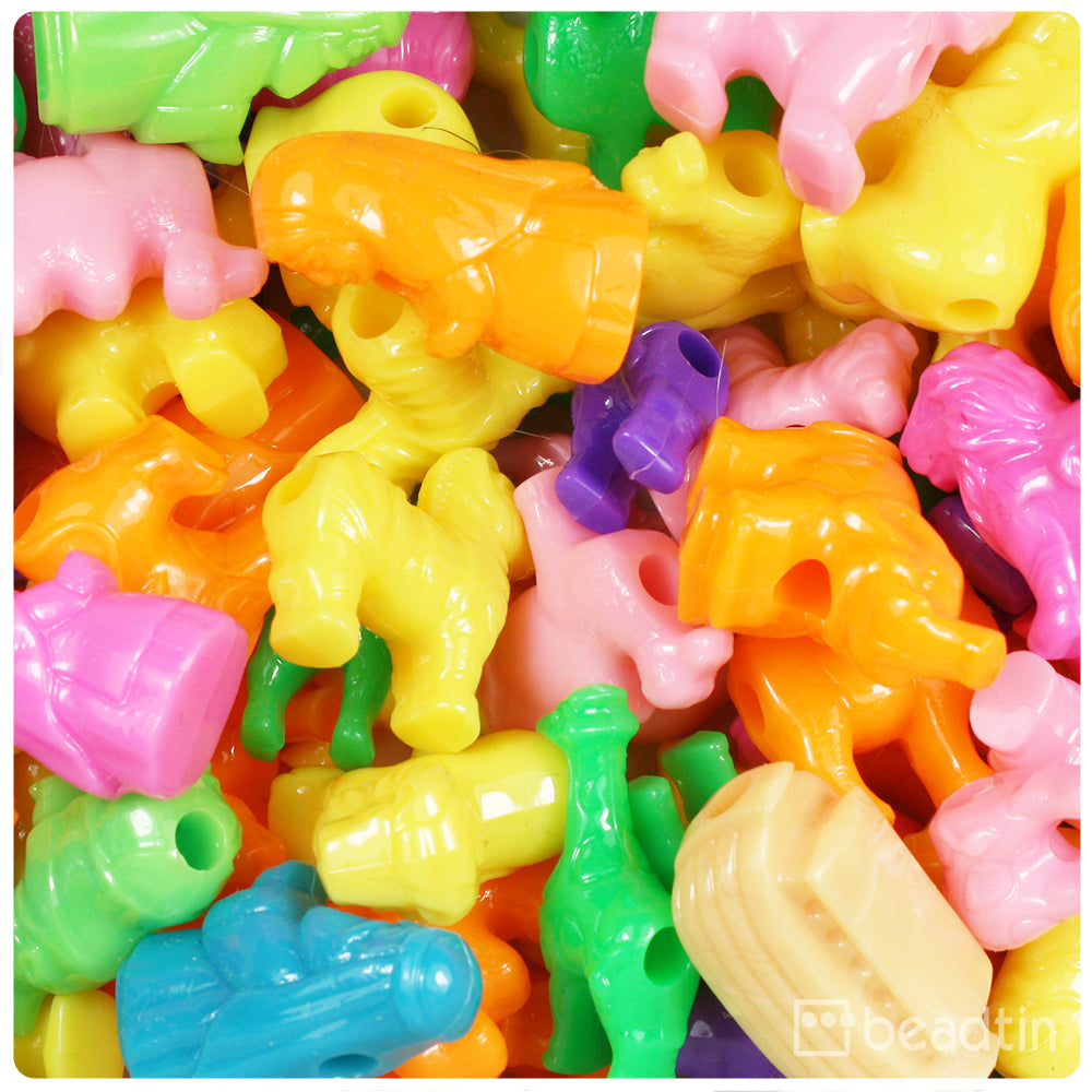 Opaque Mix Noah's Ark Pony Beads (2oz)