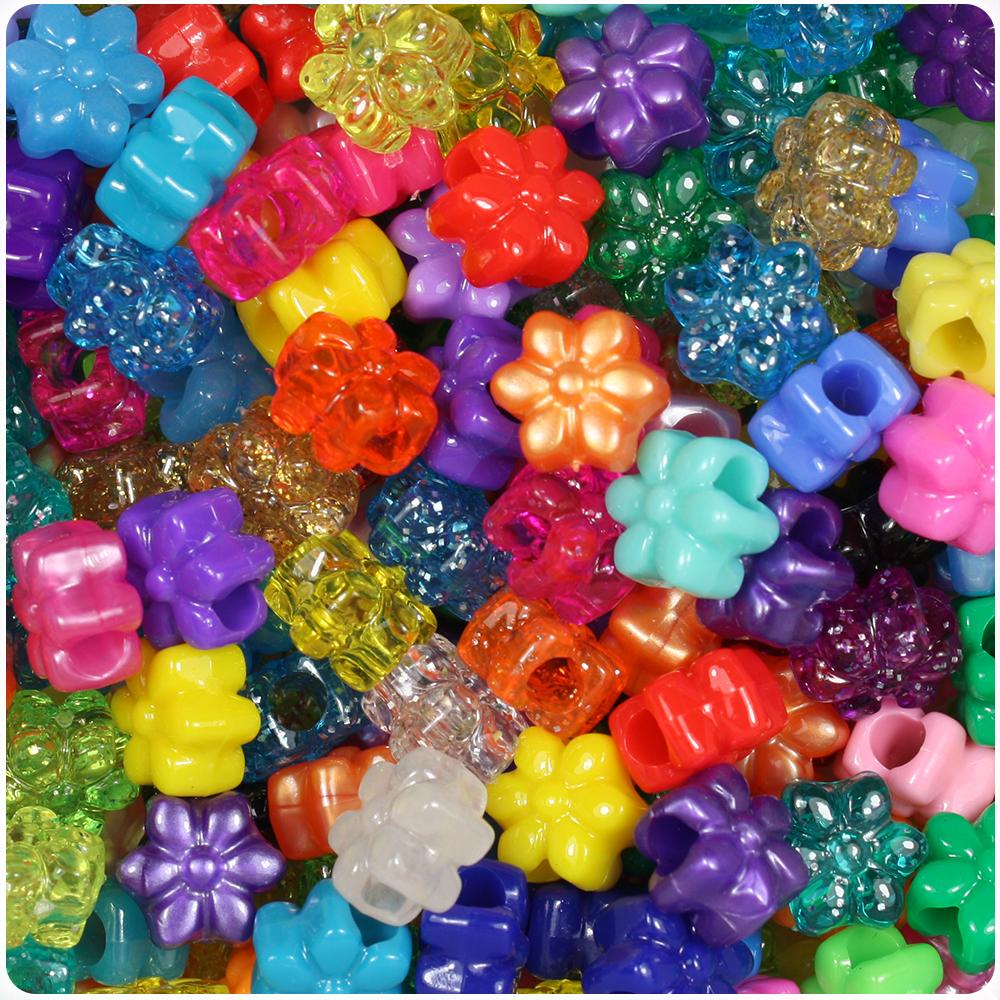 Randomly Mixed 13mm Flower Pony Beads (50pcs)