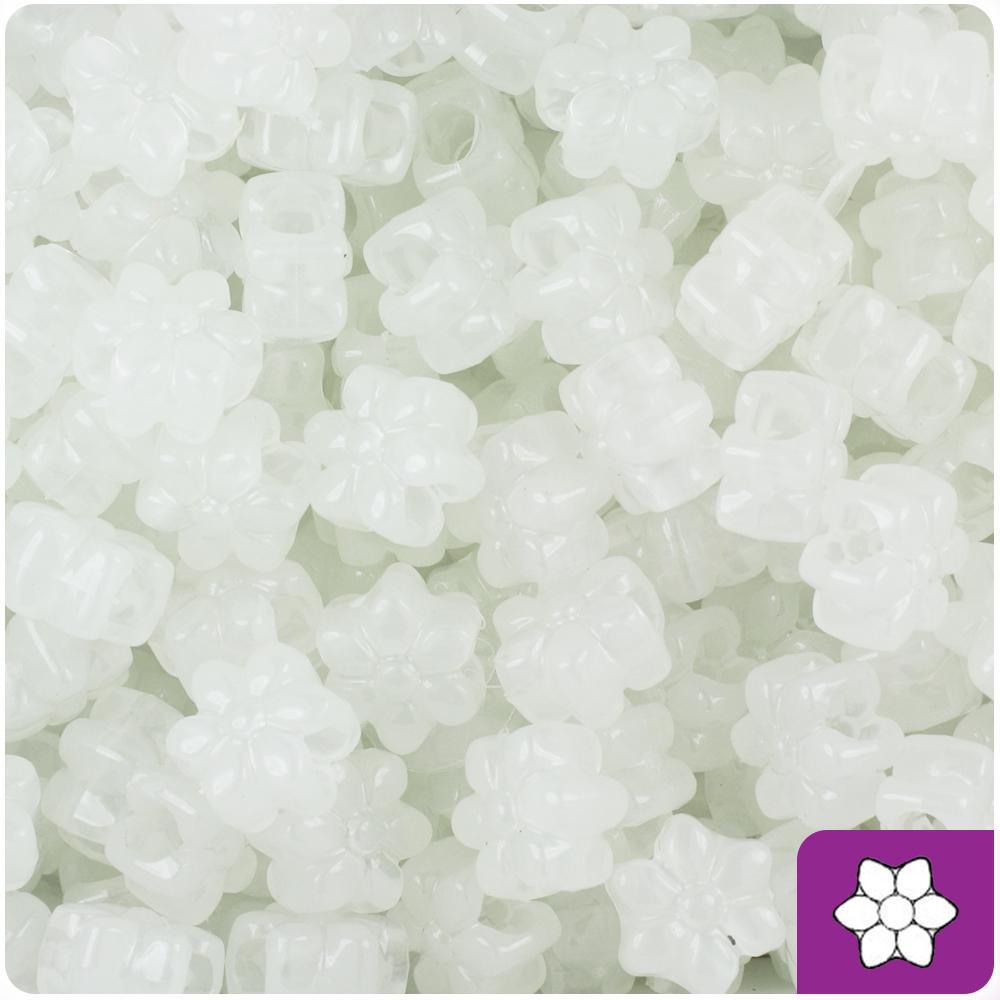 Night Glow-in-the-Dark 13mm Flower Pony Beads (50pcs)