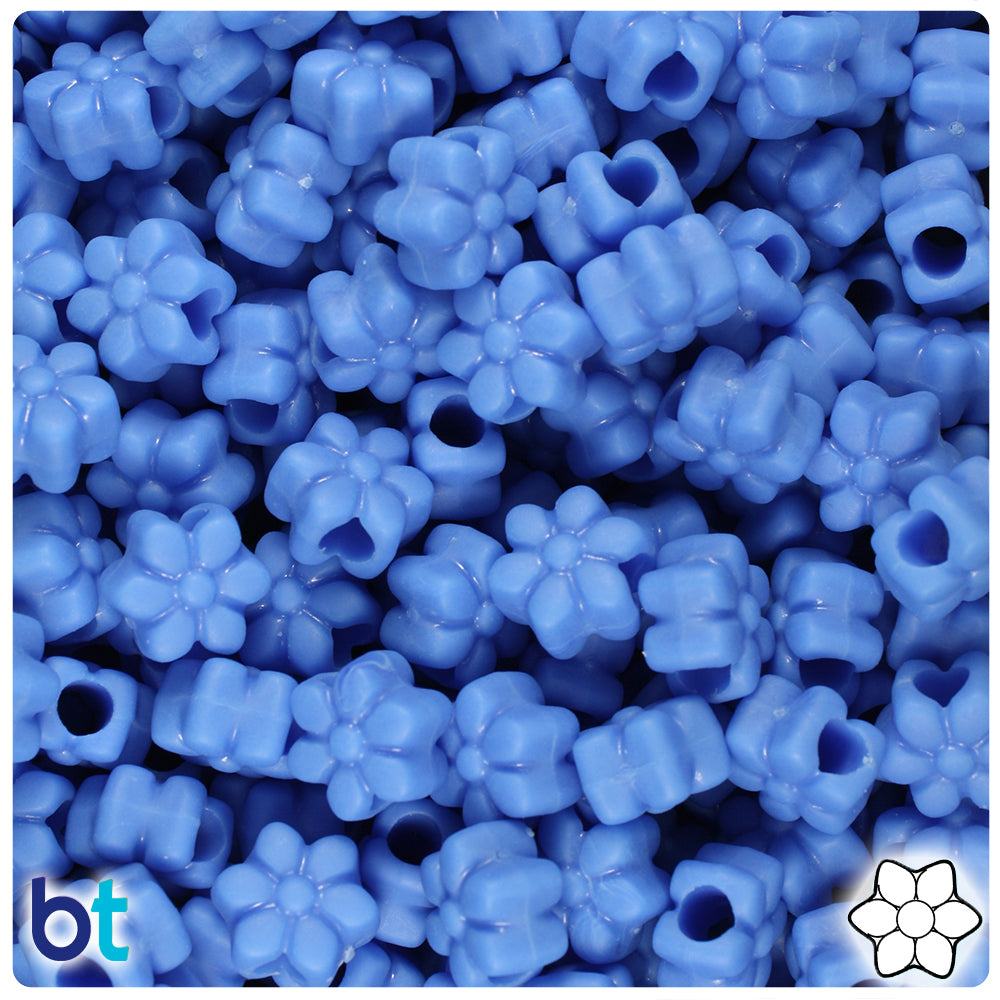 Periwinkle Matte 13mm Flower Pony Beads (250pcs)