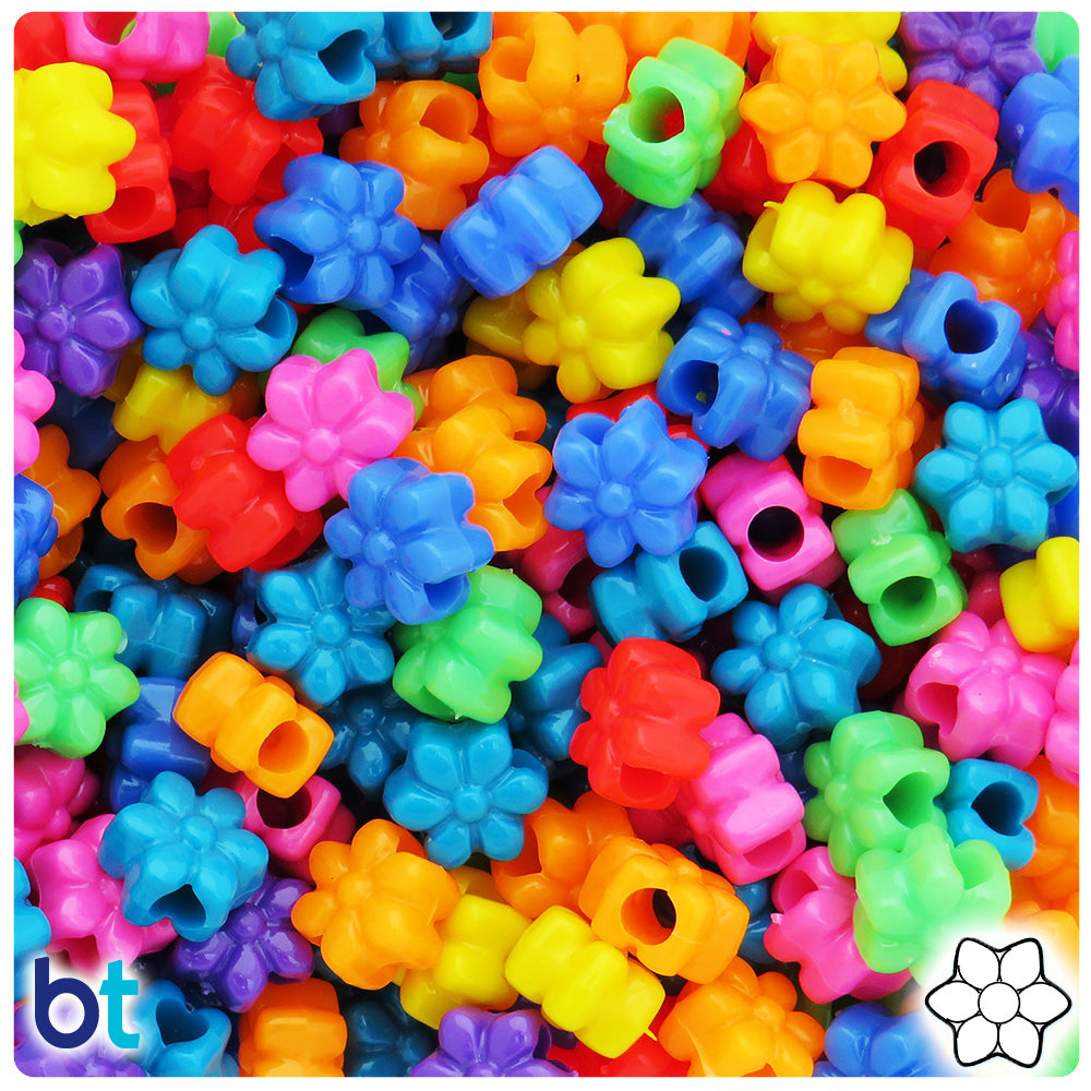 Circus Opaque Multicolor Mini Plastic Pony Beads, Made in The USA, Small 4  x 7mm, for Making Bracelets 3000 Beads Bulk Pack