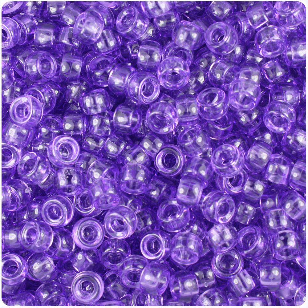 Amethyst Transparent 6.5mm Mini Barrel Pony Beads (200pcs)