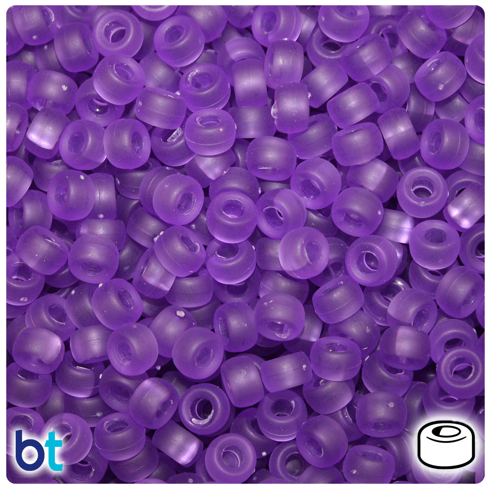 Amethyst Frosted 6.5mm Mini Barrel Pony Beads (1000pcs)
