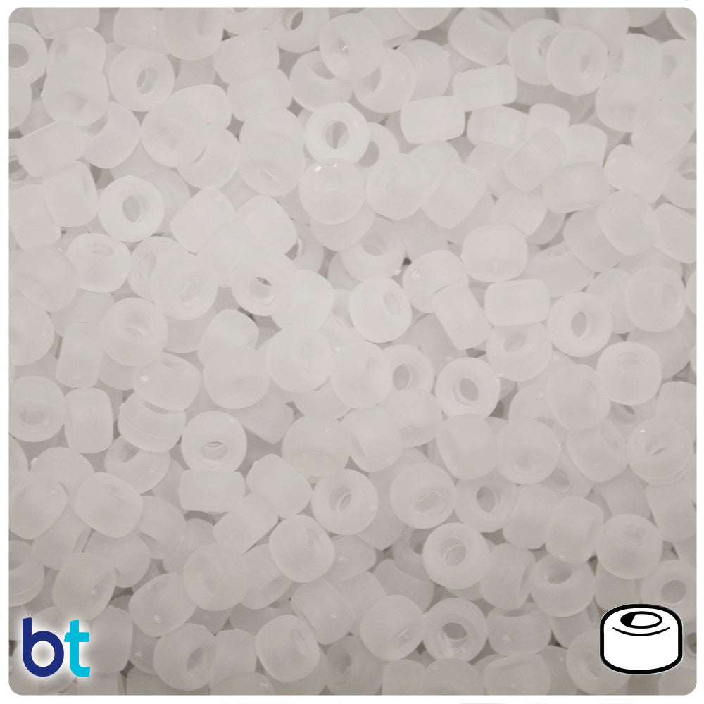 Ice Frosted 6.5mm Mini Barrel Pony Beads (200pcs)