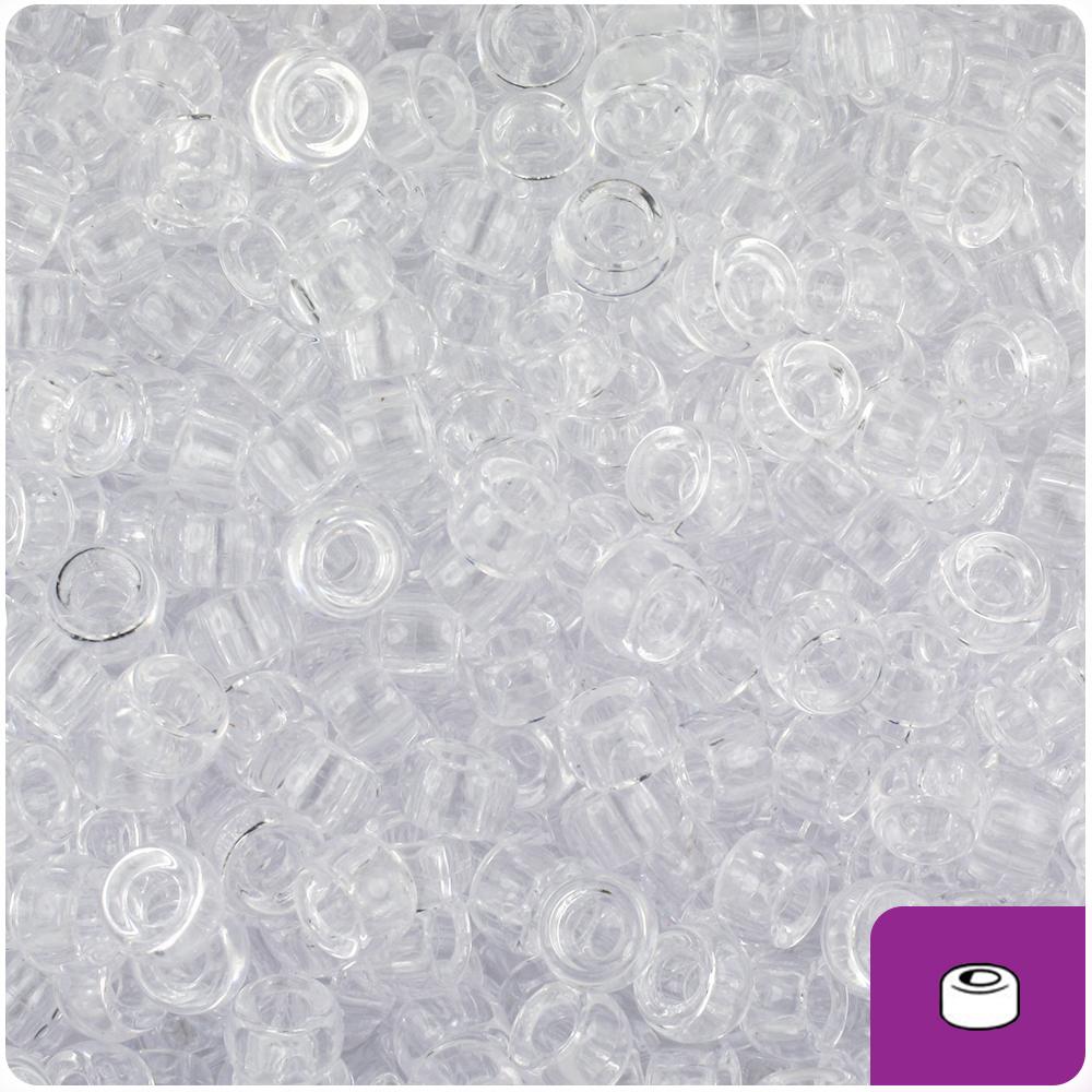 Crystal Transparent 6.5mm Mini Barrel Pony Beads (200pcs)