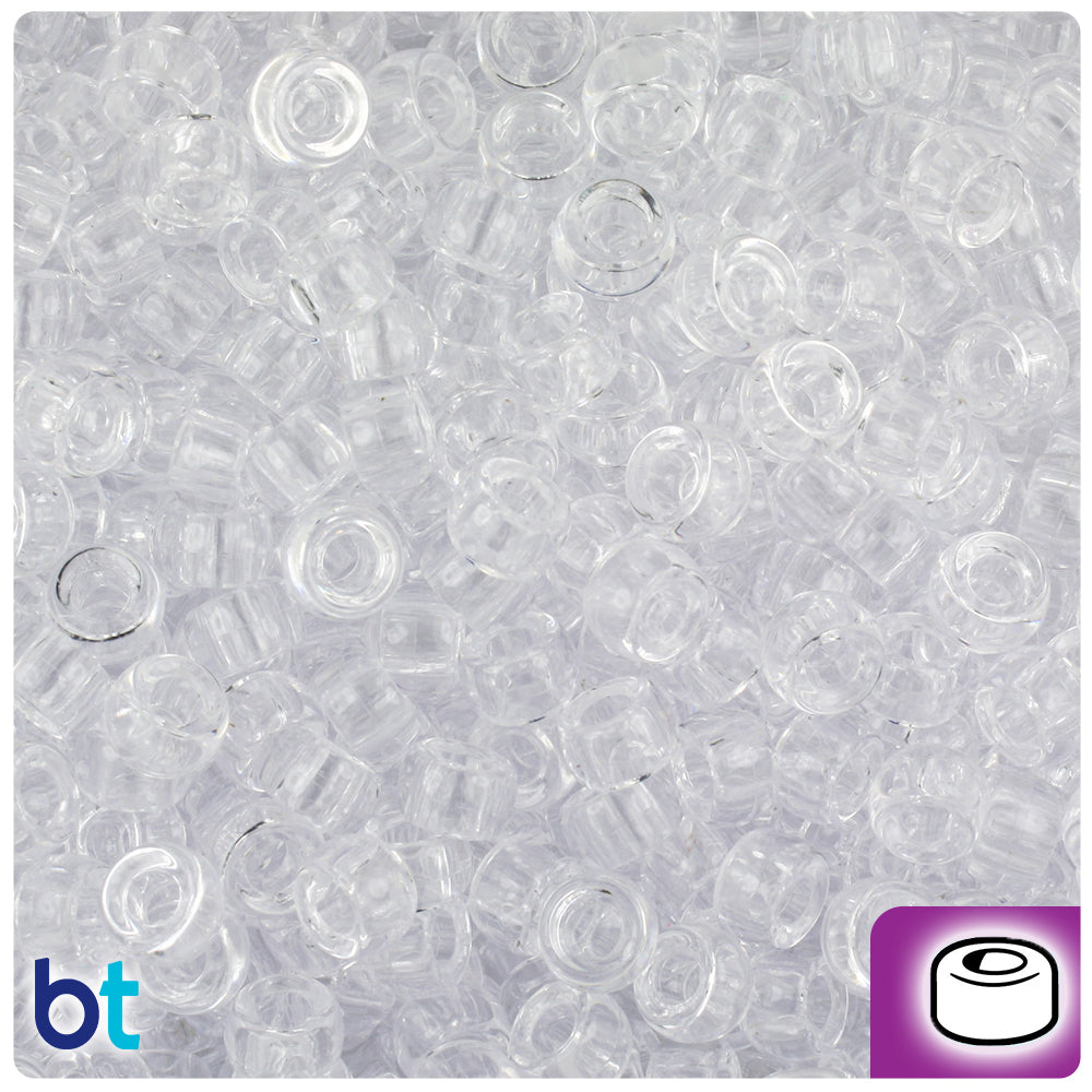 Crystal Transparent 6.5mm Mini Barrel Pony Beads (1000pcs)
