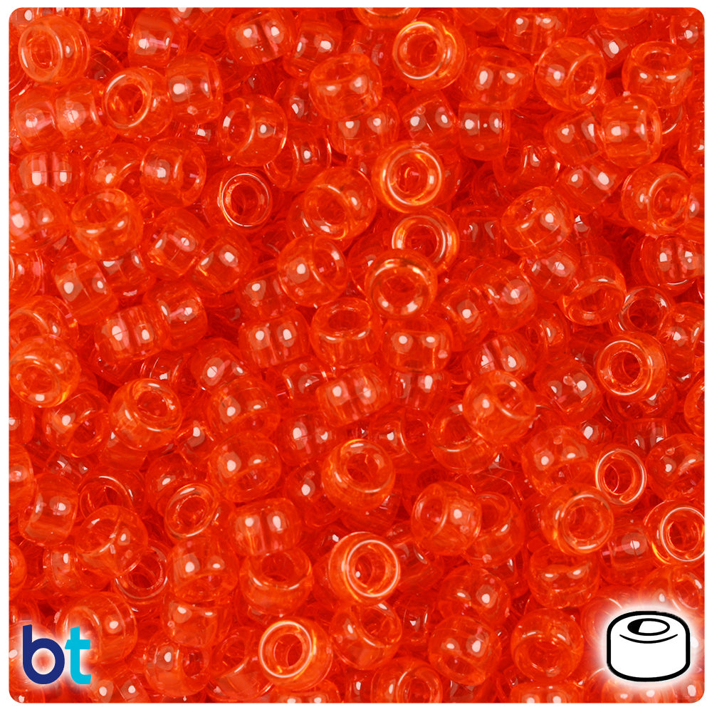 Hyacinth Transparent 6.5mm Mini Barrel Pony Beads (1000pcs)