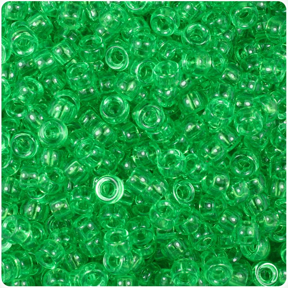 Mint Transparent 6.5mm Mini Barrel Pony Beads (200pcs)