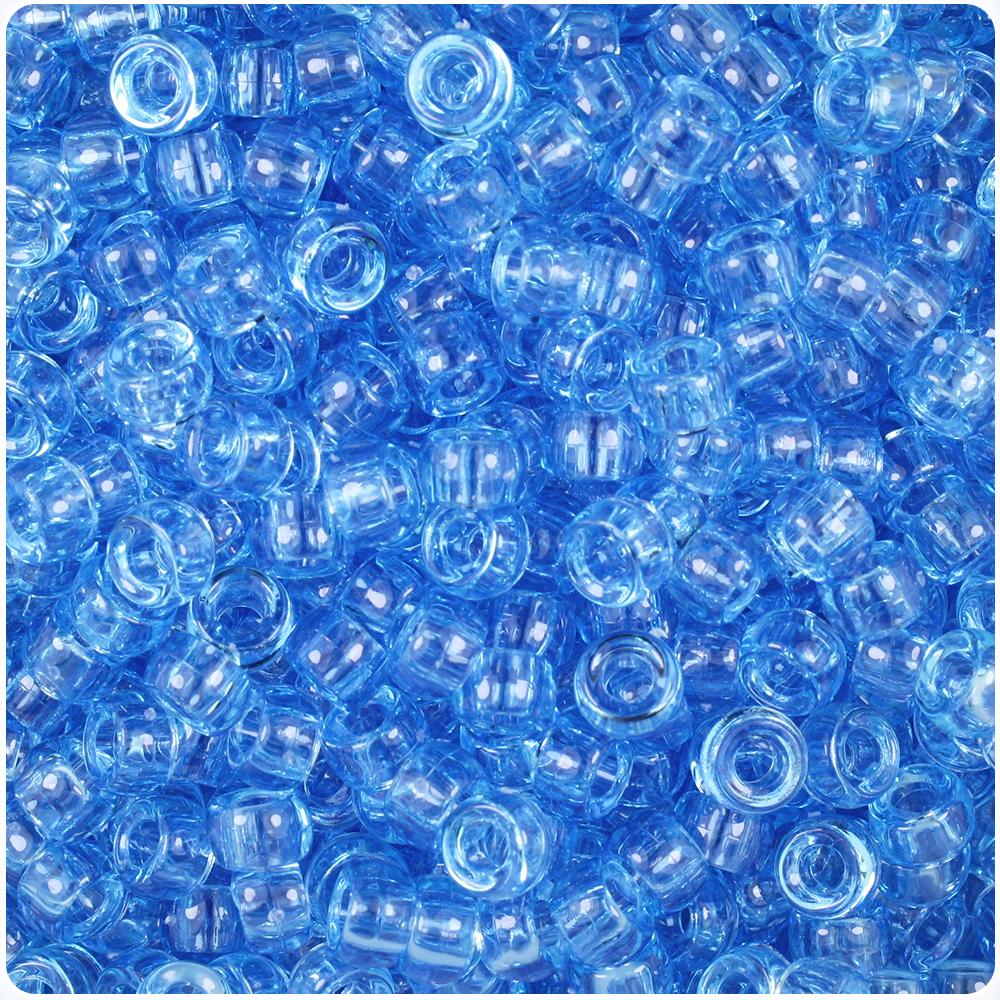 Light Sapphire Transparent 6.5mm Mini Barrel Pony Beads (200pcs)