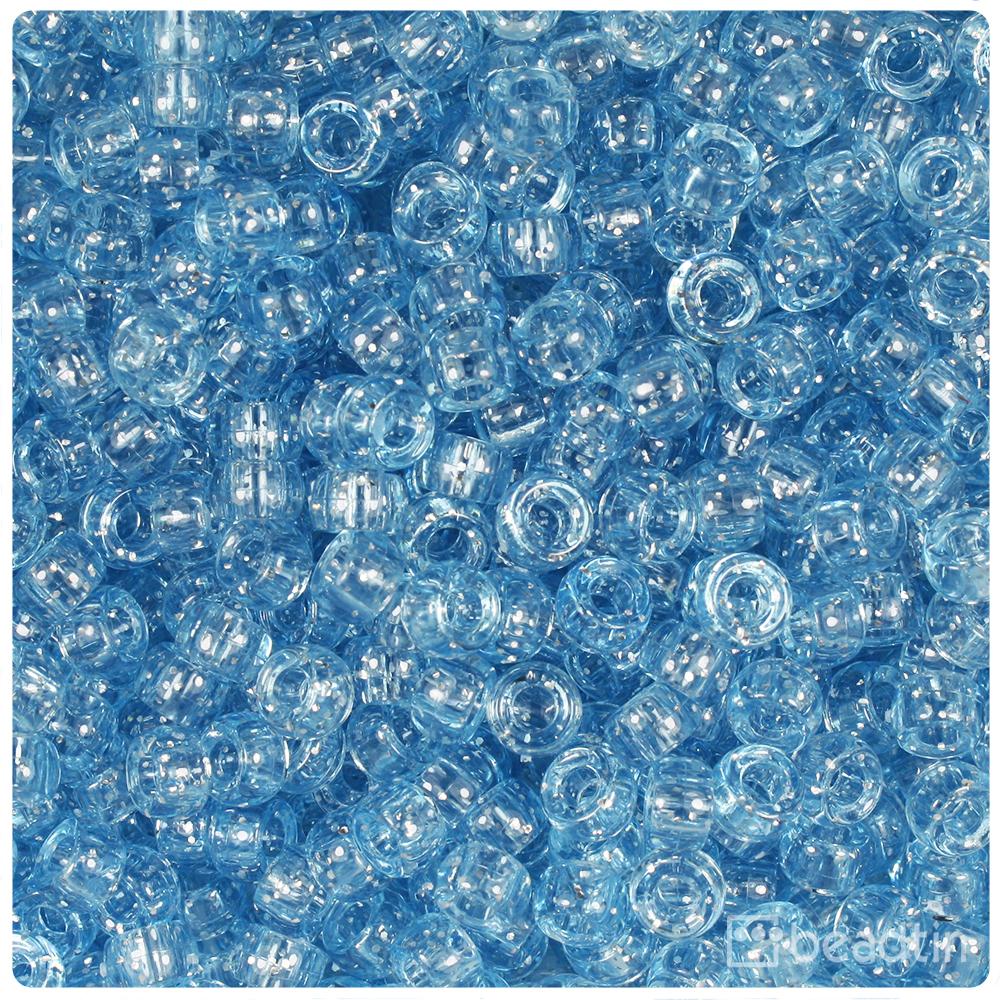 Light Sapphire Sparkle 6.5mm Mini Barrel Pony Beads (200pcs)