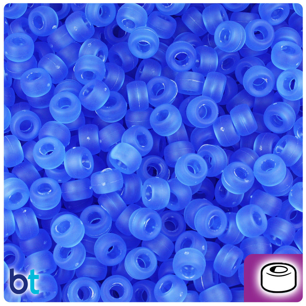 Dark Sapphire Frosted 6.5mm Mini Barrel Pony Beads (1000pcs)