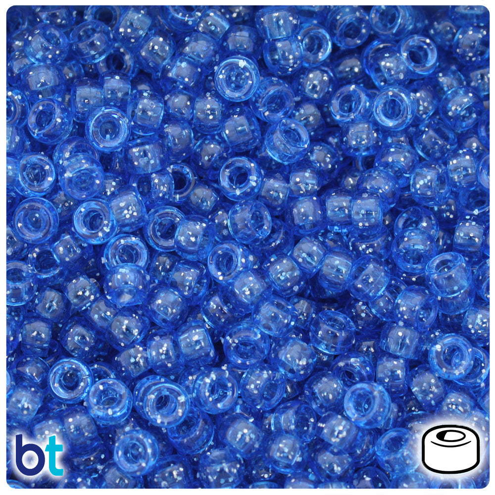 Dark Sapphire Sparkle 6.5mm Mini Barrel Pony Beads (1000pcs)