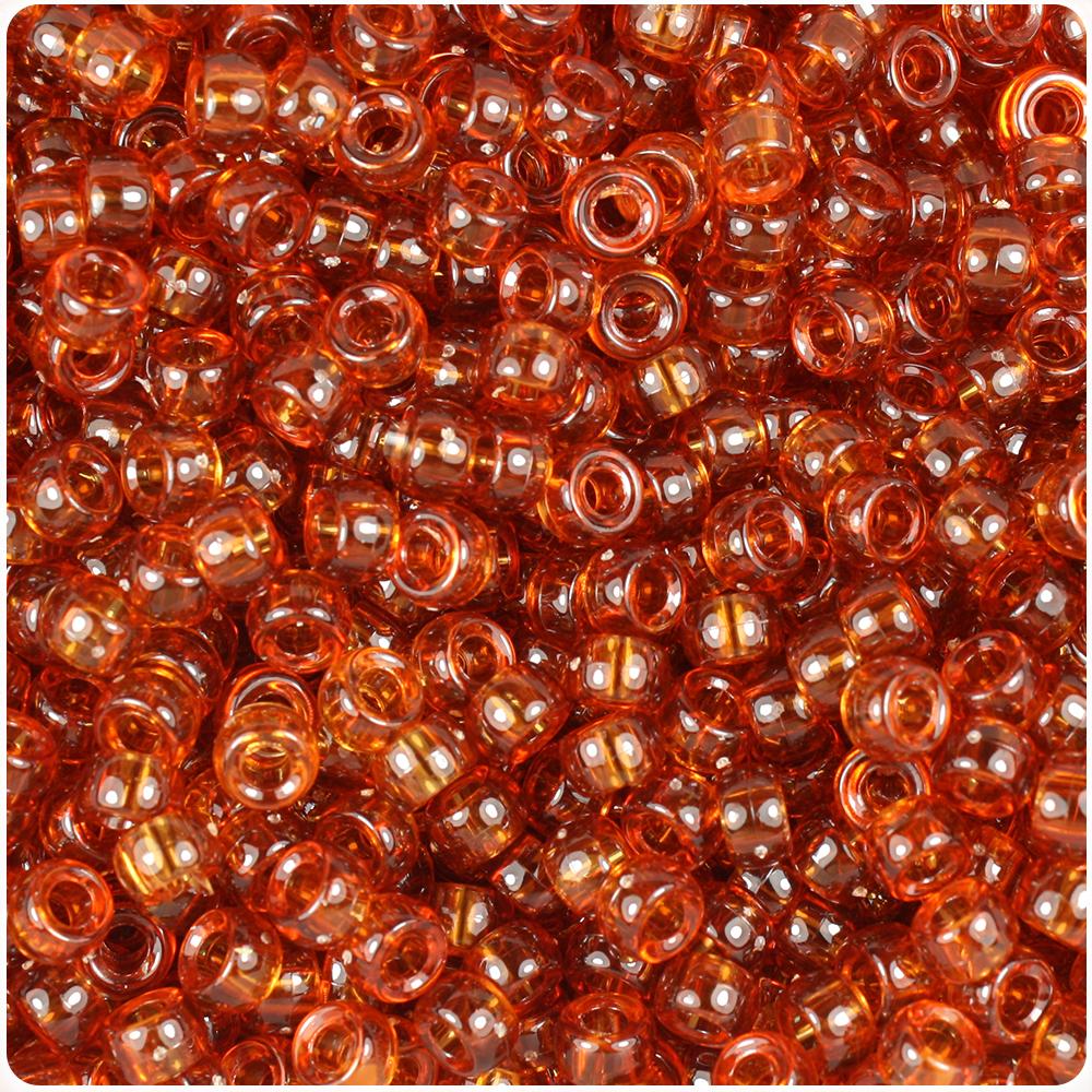 Tortoise Transparent 6.5mm Mini Barrel Pony Beads (200pcs)