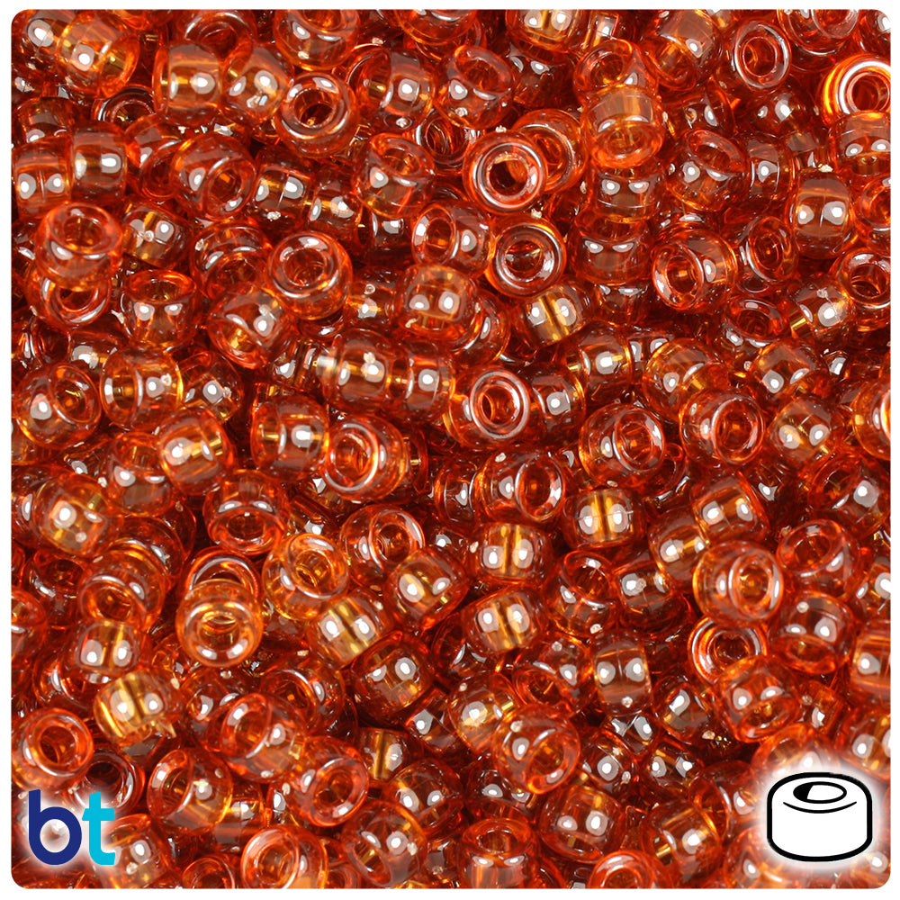 Tortoise Transparent 6.5mm Mini Barrel Pony Beads (1000pcs)