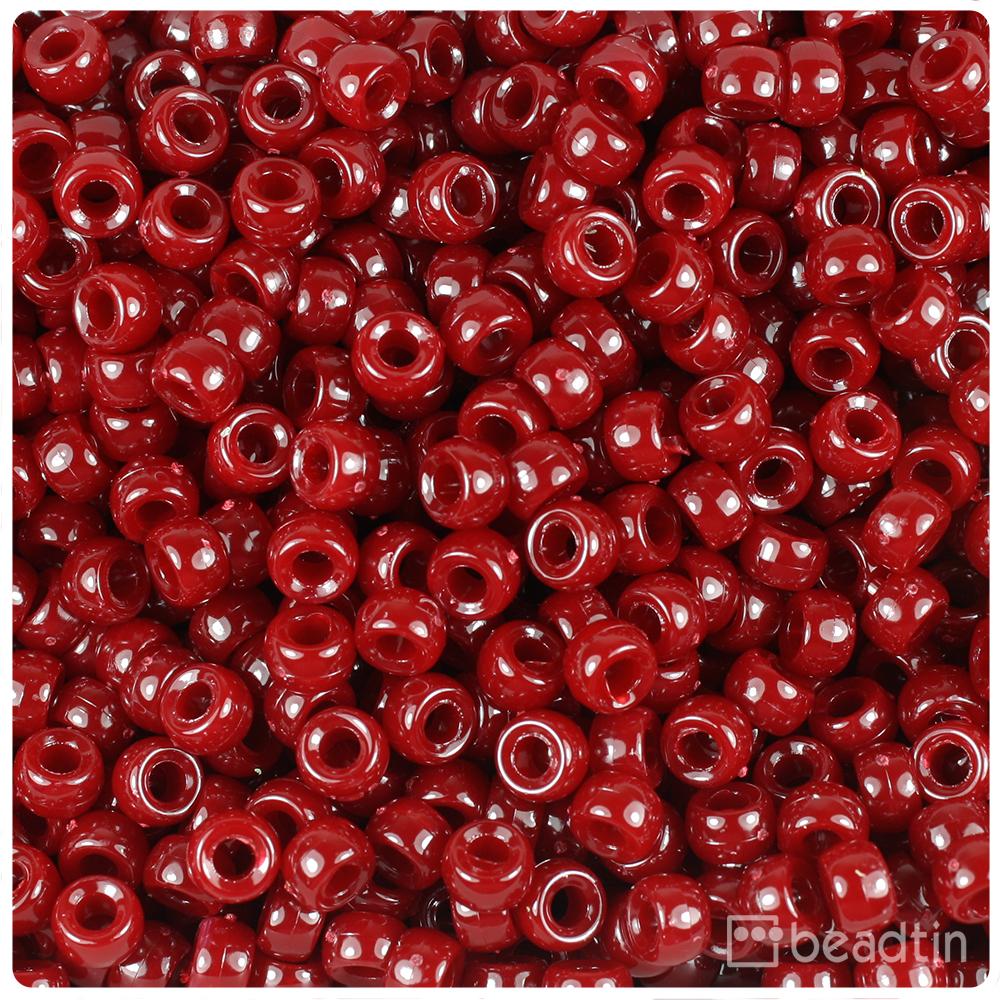 Cranberry Opaque 6.5mm Mini Barrel Pony Beads (200pcs)
