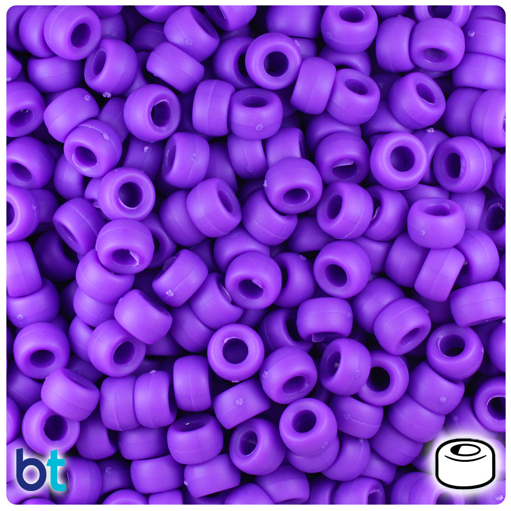 Dark Lilac Matte 6.5mm Mini Barrel Pony Beads (1000pcs)