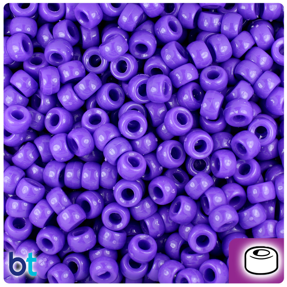 Dark Lilac Opaque 6.5mm Mini Barrel Pony Beads (1000pcs)