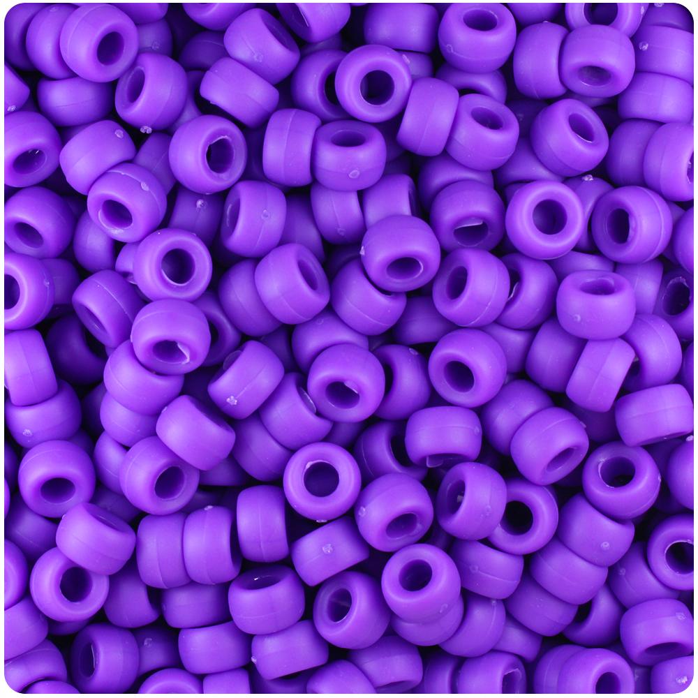 Dark Lilac Matte 6.5mm Mini Barrel Pony Beads (200pcs)