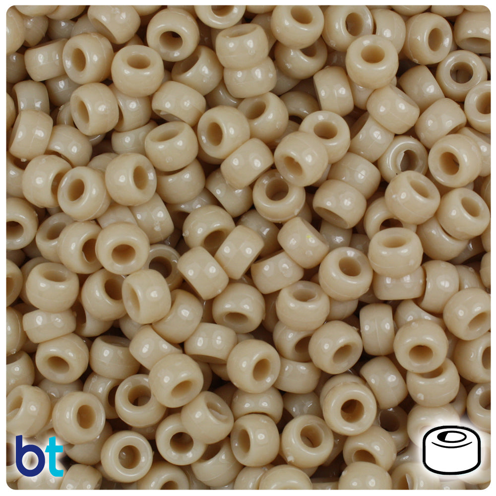 Dark Ivory Opaque 6.5mm Mini Barrel Pony Beads (1000pcs)