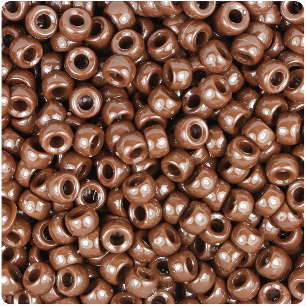 Chocolate Opaque 6.5mm Mini Barrel Pony Beads (200pcs)