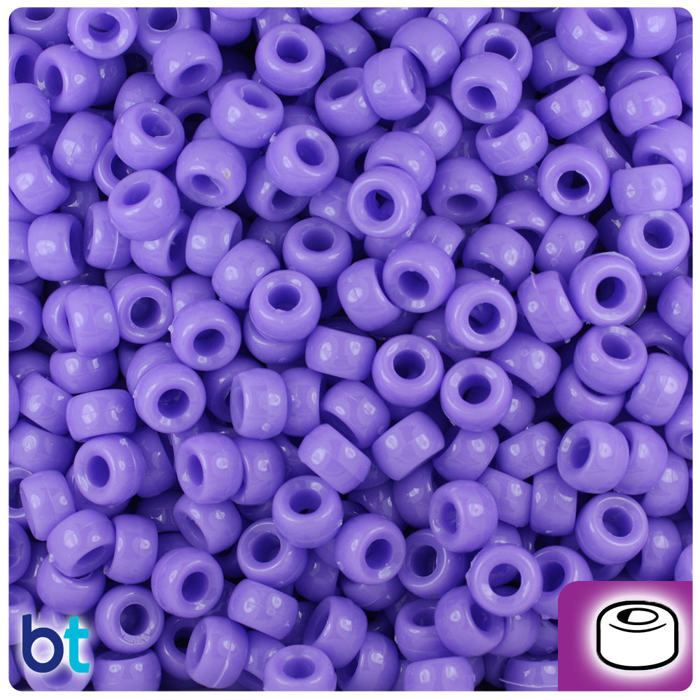 Lilac Opaque 6.5mm Mini Barrel Pony Beads (1000pcs)