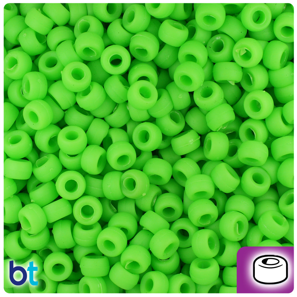 Lime Matte 6.5mm Mini Barrel Pony Beads (1000pcs)