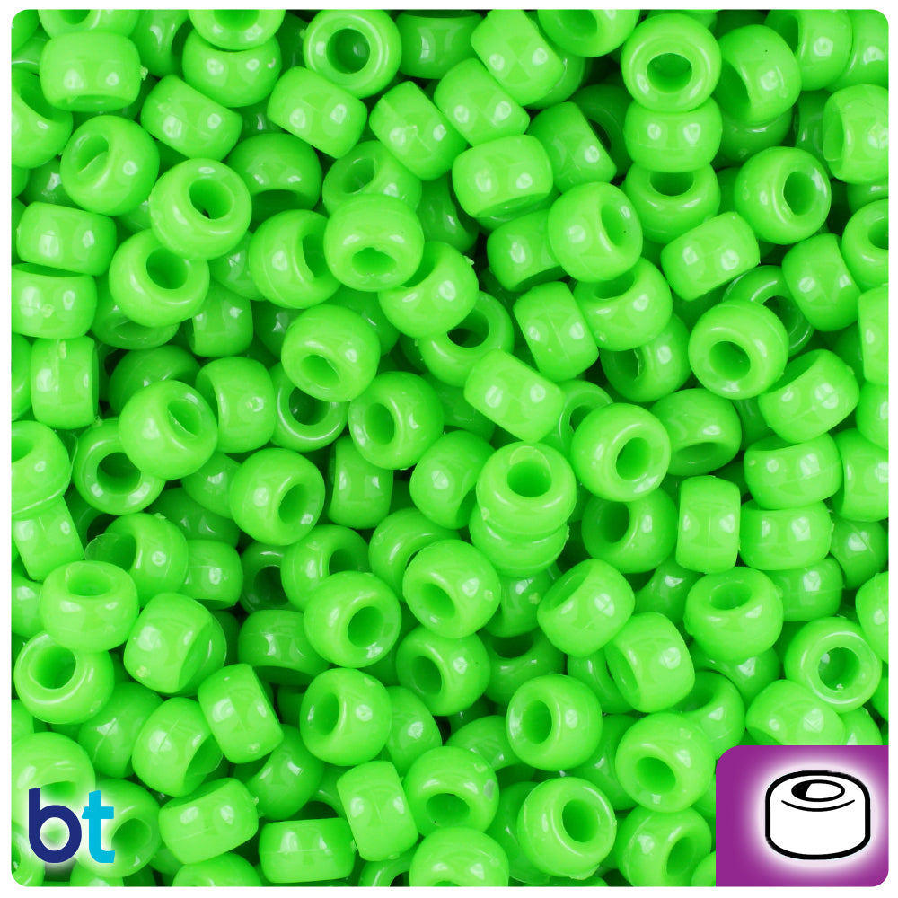 Lime Opaque 6.5mm Mini Barrel Pony Beads (1000pcs)