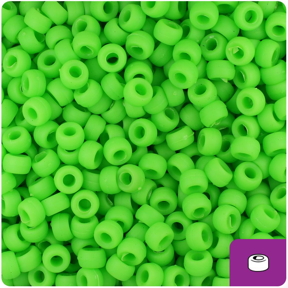 Lime Matte 6.5mm Mini Barrel Pony Beads (200pcs)